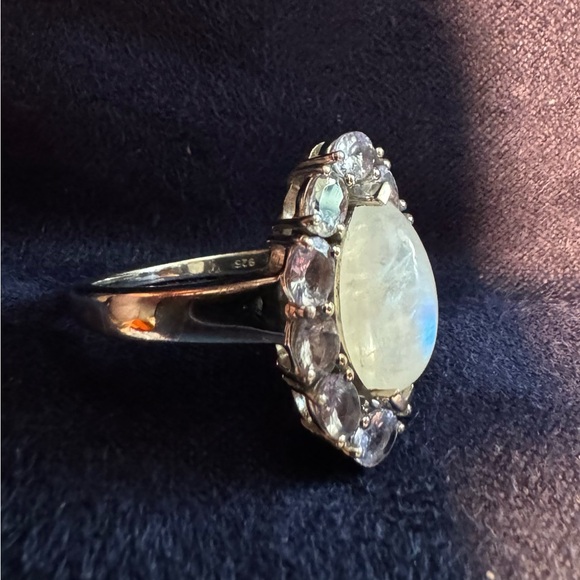 Amethyst and Moonstone Ring - size 8 - Picture 2 of 4